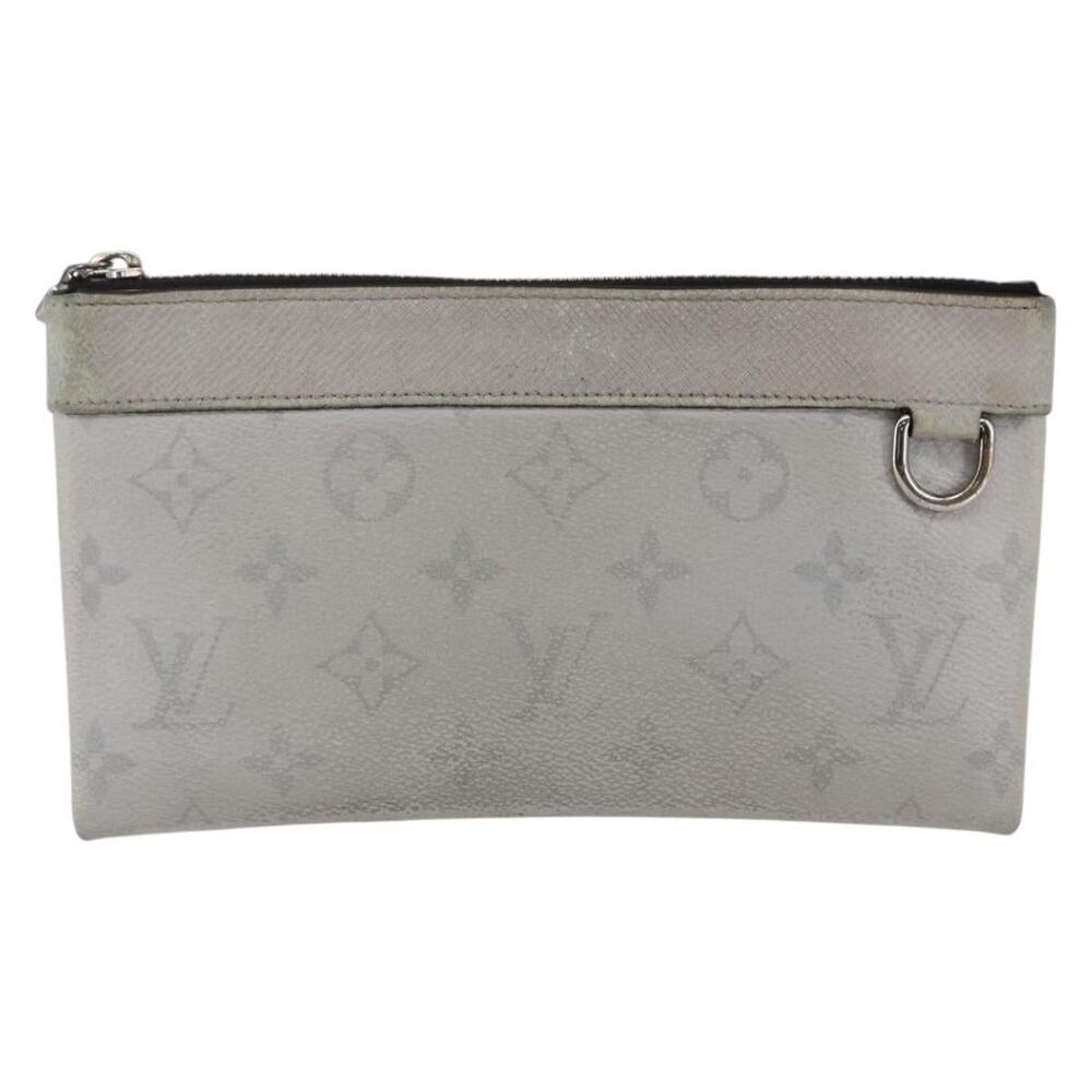 Louis Vuitton Monogram Taigarama Pochette Discovery PM Gray Clutch Bag